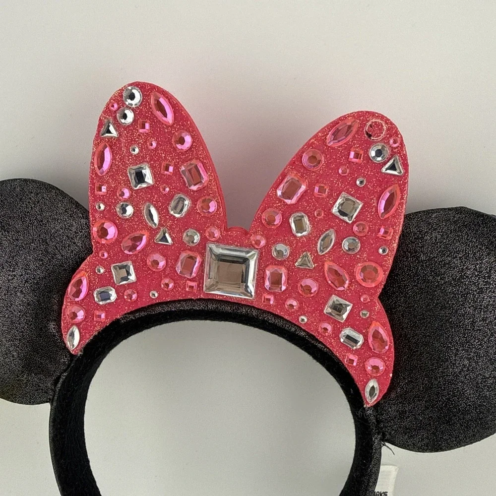 Official Disney‎ Parks Exclusive Minnie Mouse Bow Ears Sparkle Gems Headband E